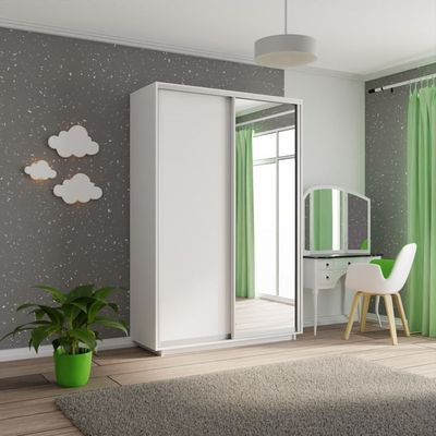 ШКАФ-КУПЕ 2-Х ДВЕРНЫЙ Экспресс ВЫСОТА 2400 ММ. ГЛУБИНА 450 ММ. ШИРИНА НА ВЫБОР(ЛДСП + ЗЕРКАЛО)