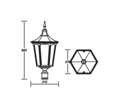 Парковый светильник серии  ALBORG 2L (4,0м)