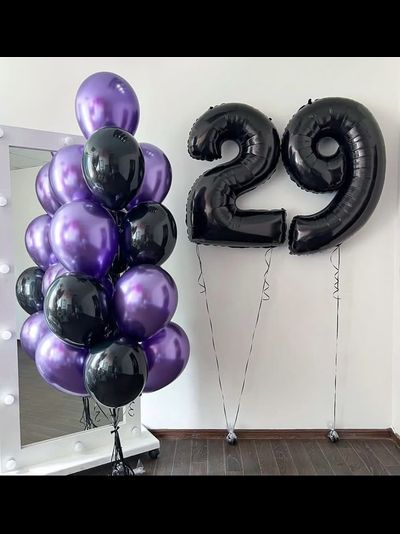 Набор шаров с гелием &quot;Черный фиолет&quot;