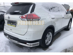 Защита заднего бампера двойная угл. большая d60/42 для Nissan X-Trail 2018-