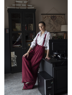 Брюки палаццо (бордо)