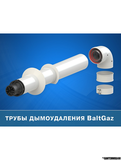 Комплект коаксиальный 60/100 мм, длина 750 мм для котла BaltGaz