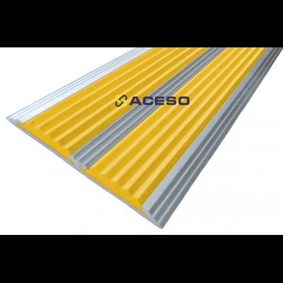 Алюминиевая полоса с двумя резиновыми  вставками 2000 мм цвет в ассортименте