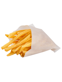 Бумажный карман/пакетик для картофеля фри (белый, 100 шт), 115*100мм