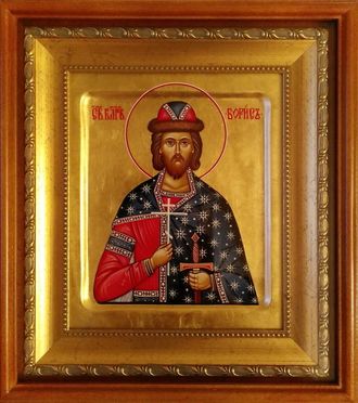 Борис Страстотерпец (в крещении Роман), Святой благоверный князь. Рукописная икона в киоте.