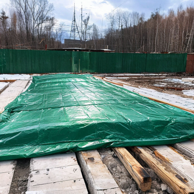 Тент Тарпаулин 6 x 8 м, 120 г/м2, шаг люверсов 0,5 м строительный защитный укрывной купить в Москве