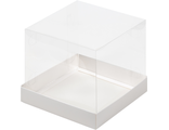 Коробка для прян.домика/кулича/Пасхи с прозр. верхом (белая), 160*160*140мм