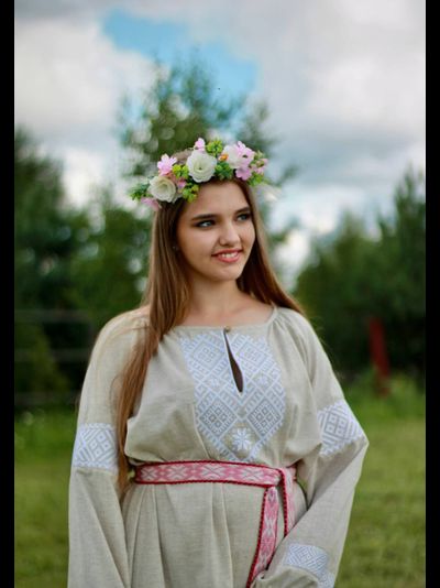 Платье в славянском стиле "Макошь" Ярая (белая)