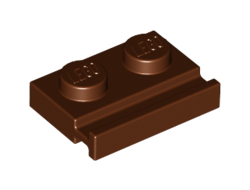 Plate, Modified 1 x 2 with Door Rail, Reddish Brown (32028 / 4541288 / 4645103)