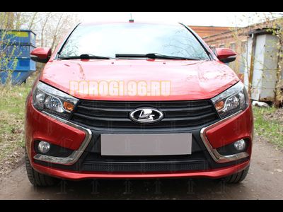 Защита радиатора Lada Vesta 2015- / Vesta SW 2017- (2 части) black низ