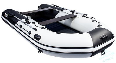 Лодка ПВХ Мастер Лодок Ривьера Килевое надувное дно 3800 "Комби" Св.Серый / Чёрный