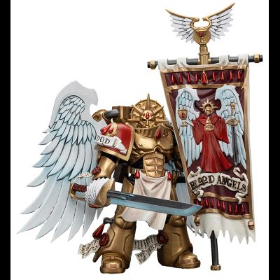 Знаменосец Сангвинарной гвардии Кровавых Ангелов (Warhammer 40k) - КОЛЛЕКЦИОННАЯ ФИГУРКА 1/18 Blood Angels Sanguinary Guard Sanguinary Ancient (JT6199) - JOYTOY