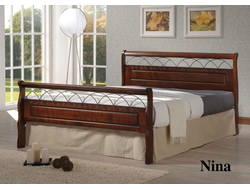 Кровать двуспальная МИК Nina MK-5232-RO Темная вишня 200х160