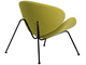 Кресло дизайнерское DOBRIN EMILY, светло-зеленая ткань AF3, черное основание
