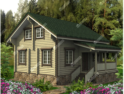 Дом из оцилиндрованного бревна Надежда, площадью 108 м2