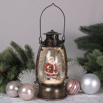 Новогодний фонарик старинная лампа 22см