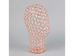 GM32 Манекен головы абстрактный металлический, бронзовый/алмаз, 330х520 мм