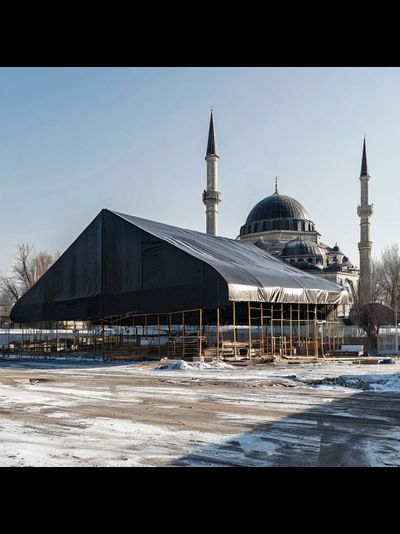 Тент Тарпаулин защитный 4х8 м, 230 г/м2, шаг люверсов 0,5 м