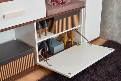 Прихожая НОРВУД - НОРВУД 70 Шкаф МЦН Белый-Орех шоколадный