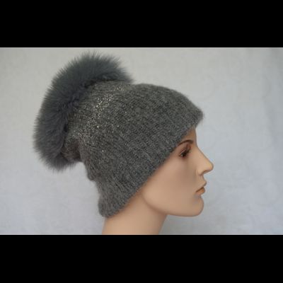 Женский головной убор с меховой опушкой Vizio Италия 6470 TP серый