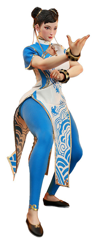 Чун Ли (серия Street Fighter) - Коллекционная ФИГУРКА 1/6 Female Fighter, Blue cloud patterned white cheongsam version (MS-011) - STAR MAN