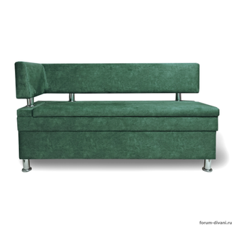 Кухонный ДИВАН "ФОРУМ-4" с боковой спинкой, Зеленый Левый