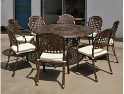 Садовый комплект мебели Geraldine 8 из литого алюминия