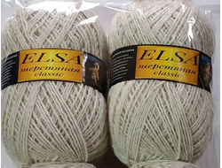 Кавказская  шерстяная пряжа Эльза классик цвет молочный