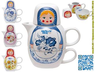 Чайный набор Sochi 2014 «Олимпийская Матрёшка» (200+380 мл)