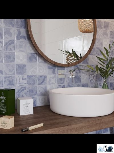 Плитка настенная Gracia Ceramica Folk blue square wall 02 25 х 60 см голубой мозаика