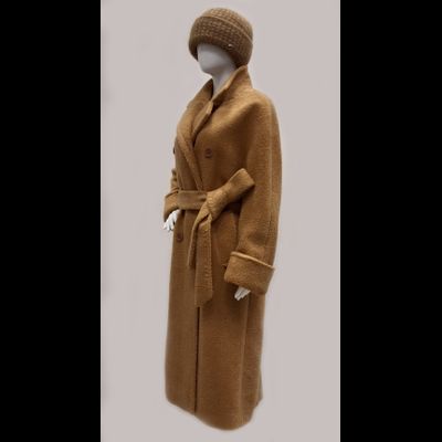 Коричневое пальто чебурашка Teddy Arti Moda 18608 на пуговицах