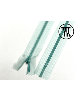 Молния потайная на сетчатой тесьме, цв. Мятно-бирюзовый