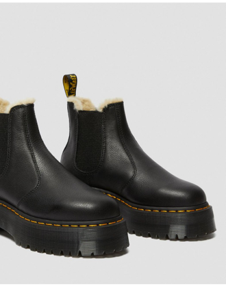 Зимние челси мужские Dr. Martens 2976 Black c мехом Chelsea