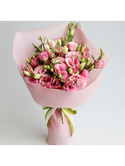 БУКЕТ ИЗ ЭУСТОМ В КРАФТЕ