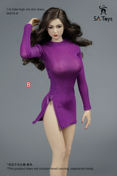 Женское узкое платье мини (лиловое) - 1/6 - Side zip tight skirt (SA018B) - SA Toys