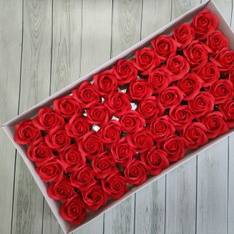 УЦЕНКА Розы из мыла "Корея" 50 шт Красный (см. фото)