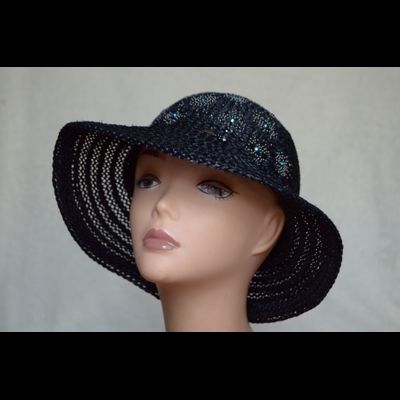 Шляпа с украшениями камнями Vizio Италия 6004 F 1 черная