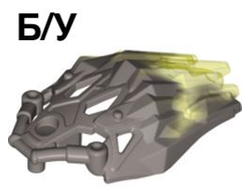 ! Б/У - Bionicle Crystal Armor with Marbled Trans-Neon Green Pattern, Flat Silver (24166pb05 / 6135094) - Б/У