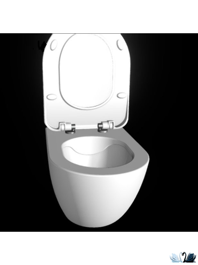 Чаша унитаза Creavit Free FE322-11CB00E-0000 подвесная, безободковая круглая форма, скрытый крепеж