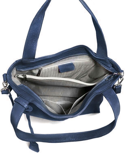 (АРТИКУЛ: 9539/82) СУМКА ЖЕНСКАЯ БОЛЬШАЯ, НАТУРАЛЬНАЯ КОЖА, СИНЯЯ, РУЧКИ И РЕМЕНЬ ЧЕРЕЗ ПЛЕЧО