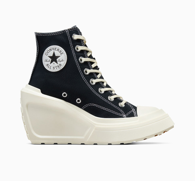 Кеды Converse Chuck 70 De Luxe Wedge Platform черные на каблуке A06478C