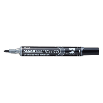Маркер для досок Pentel Maxiflo Flex-Feel гибкий наконечник, черный, 1.0-5.0мм