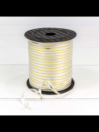 Лента полипропиленовая (белая с золотой полосой), 0,5см*228,6м