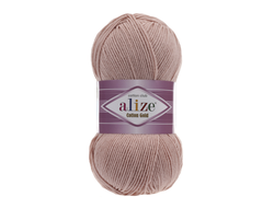 Пряжа Cotton Gold Alize (Ализе Коттон голд) Состав: 55% хлопок и 45% акрил Вес: 100 гр Метраж: 330 м. цвет Светлый беж 161
