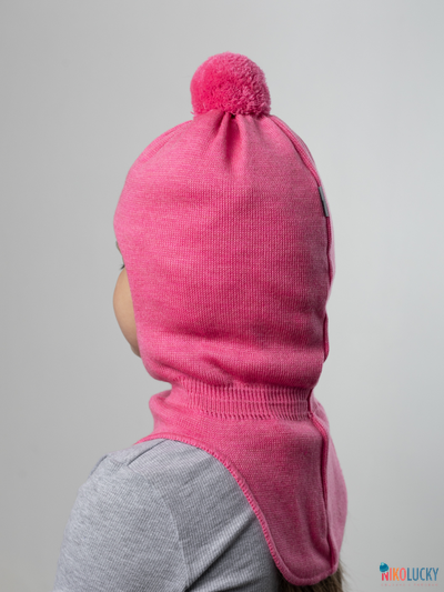 Шапка-шлем 23101-04 с утеплит., хб подклад, ярко-розовый 50-52
