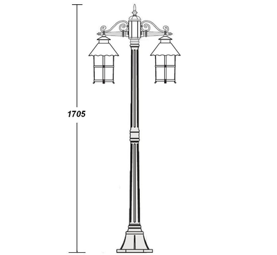 Садово-парковый светильник серии  Caior  l(170см)2 фонаря