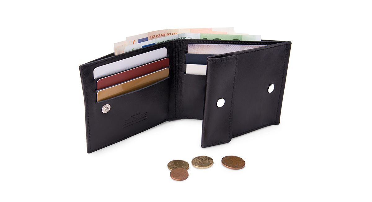 кожаные кошельки в Минске черные Slim