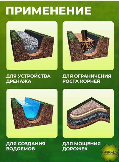 СУПЕР-ПРОЧНЫЙ ГЕОТЕКСТИЛЬ черный (ТОЛЩИНА - 200, ШИРИНА - 1,6 м) Цена за 1 п/м