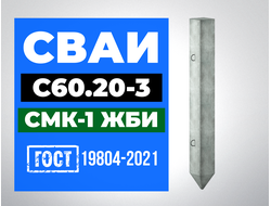 Сваи С60.20-3 ГОСТ 19804-2021