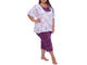 Пижама-костюм женский большого размера из хлопка арт. 119661-4439 (сливовый) Размеры 64-74